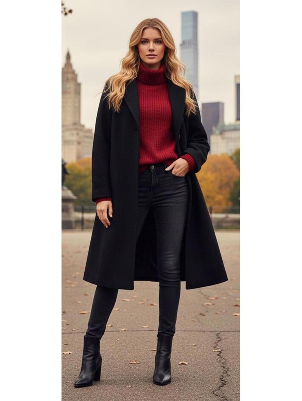 Vintage Cashmere Black Swing Coat Open Front Somersville James Roxton M - Picture 7 of 7